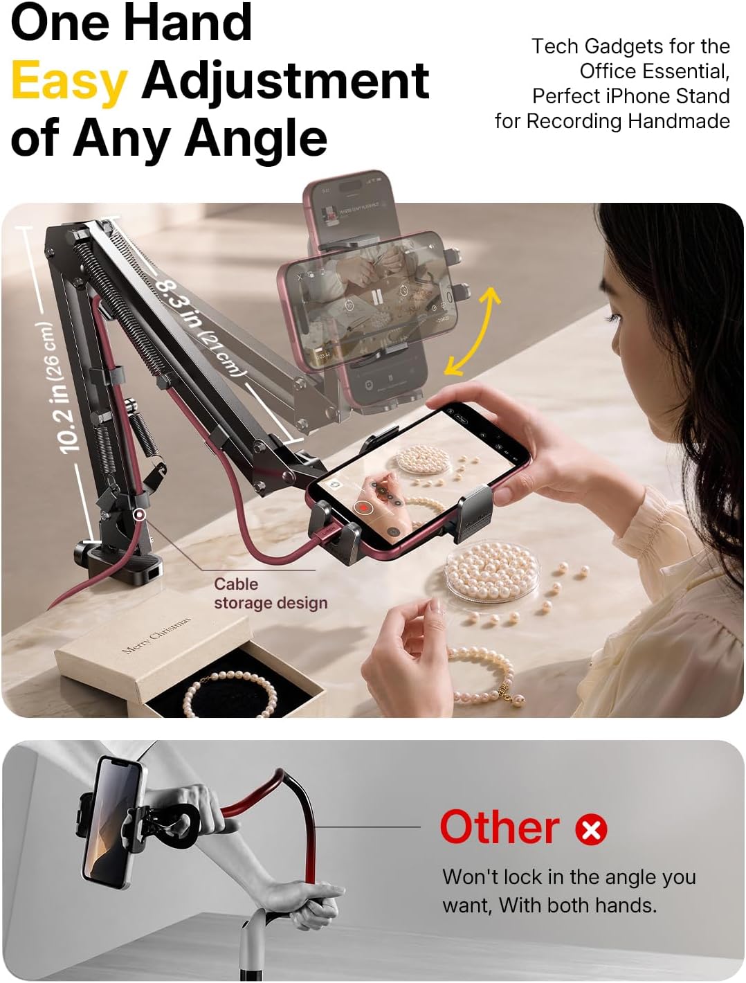 LISEN 3rd Generation Overhead Cell Phone Mount & Magic Arm (Black) | NK Trends — image 2