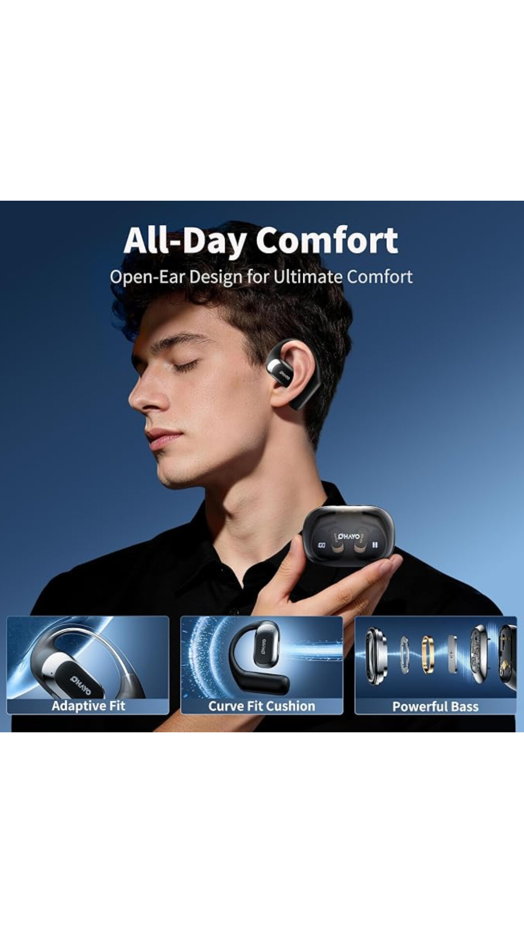 OHAYO T10 Open Ear Headphones – Bluetooth 5.4, 40H Playtime, IPX6 — image 2