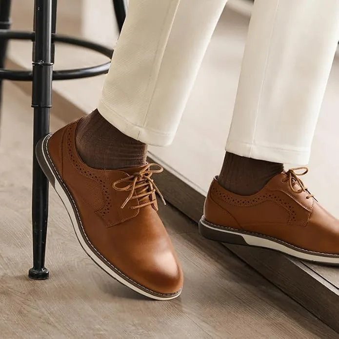Bruno Marc Men's Casual Dress Sneaker Oxford Shoes (Brown) — image 3