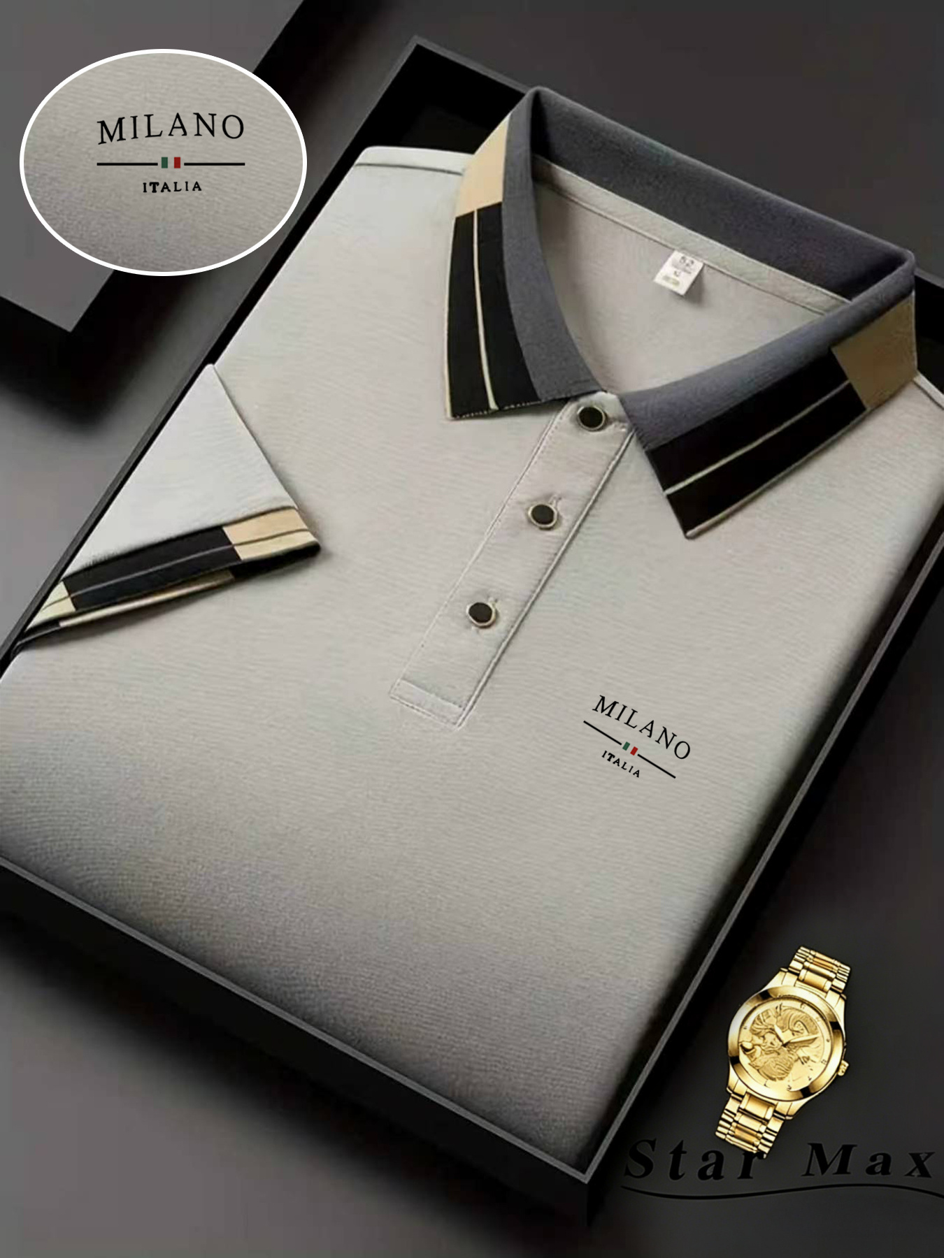 Men's Luxury Short Sleeve Polo Shirt with Horse Embroidery | NK Trends — image 3