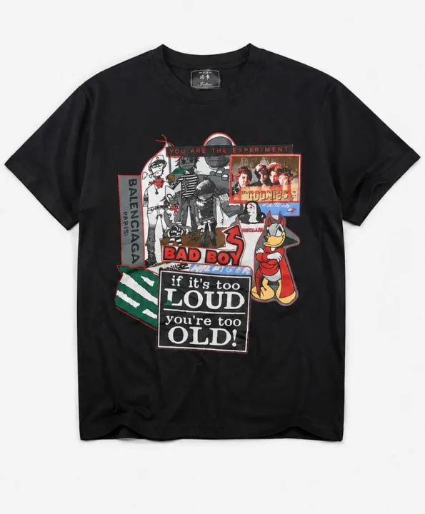 Men's Oversized Graphic Print T-Shirt | Black & Grey Cotton Summer Oversized Tee for Men — image 1
