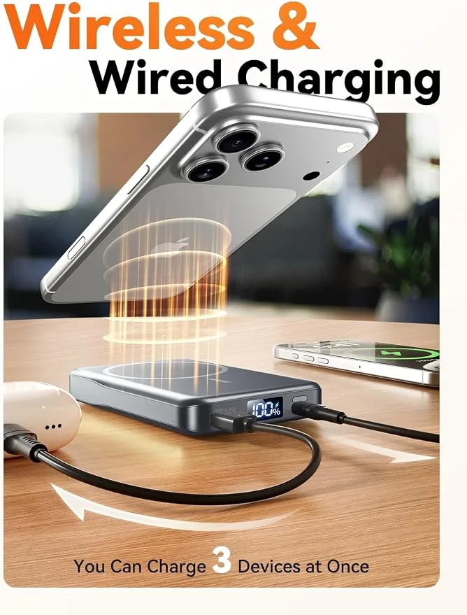 Aobbow 10000mAh Magnetic Wireless Power Bank with 20W USB-C Fast Charging — image 5