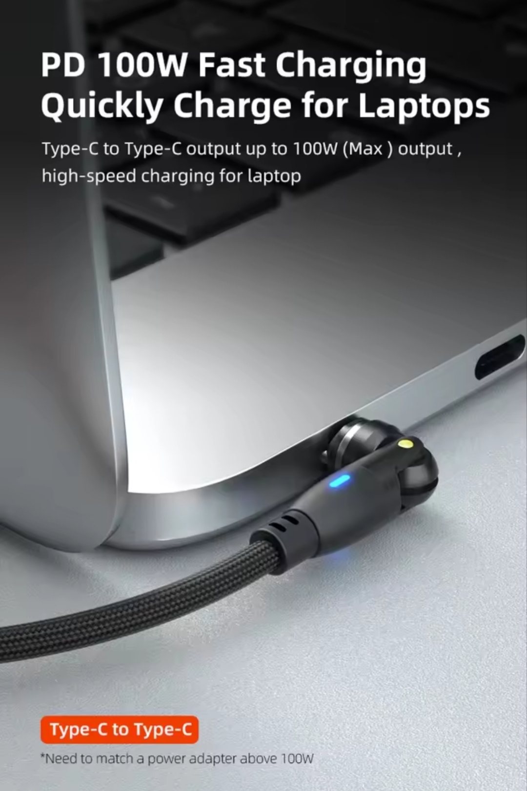 AUFU 100W Magnetic USB Type C Cable 5A Fast Charging Wire | NK Trends — image 1