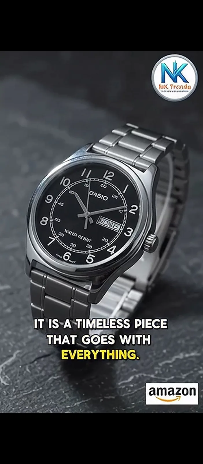 Casio MTP-V006D-1B2 Men's Stainless Steel Easy Reader Day-Date Watch — image 2