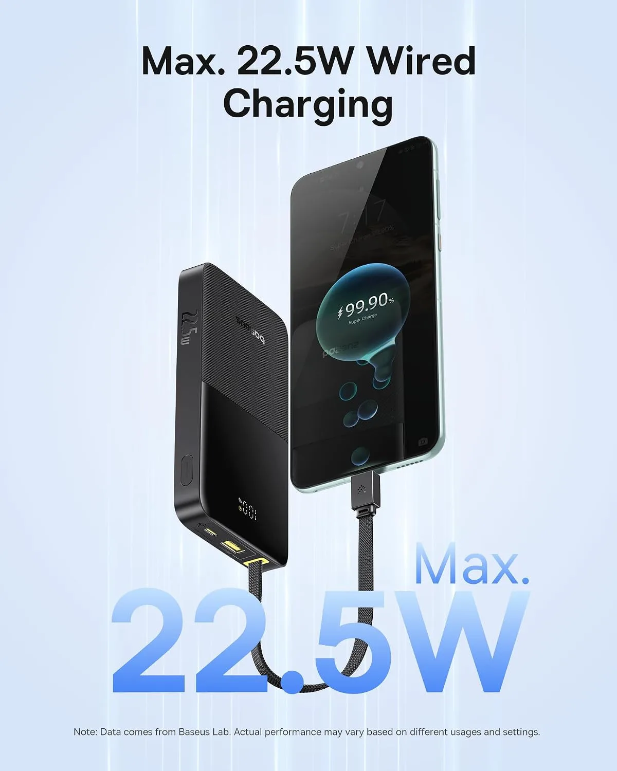 Baseus 10000mAh 22.5W Fast Charging Power Bank with Built-in USB-C Cable — image 3