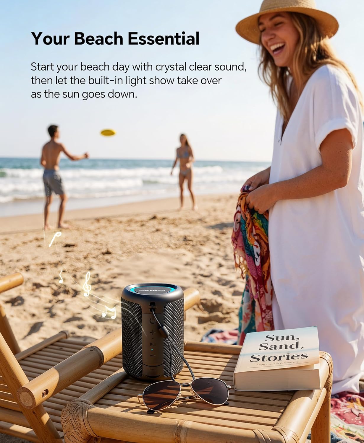 CHIFENCHY Portable Bluetooth Speaker – IPX5 Waterproof, Bluetooth 5.3 & LED Lights — image 3