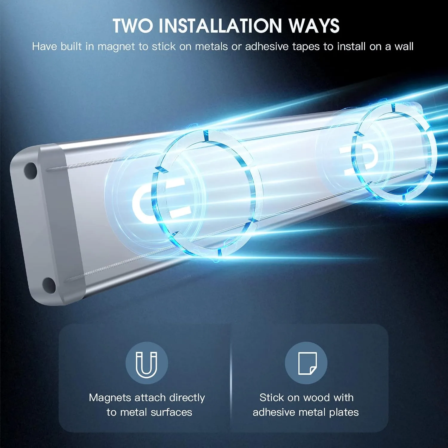 MCGOR 14.7" Rechargeable Motion Sensor Under Cabinet Lights (2-Pack) - Magnetic Dimmable Wireless Counter Lighting — image 5
