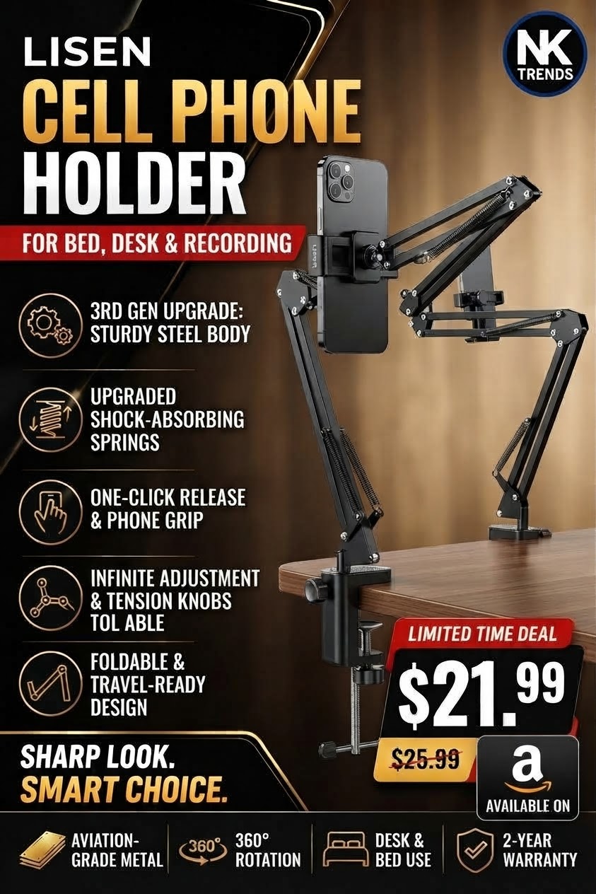 LISEN 3rd Generation Overhead Cell Phone Mount & Magic Arm (Black) | NK Trends — image 1