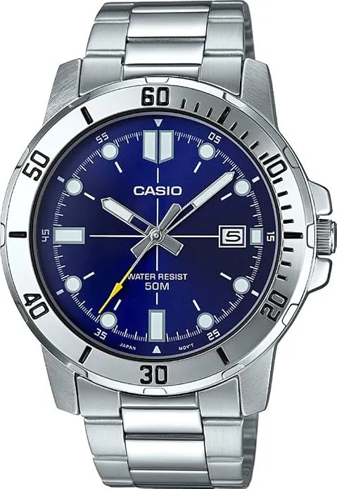Casio MTP-VD01D-2EV Men's Enticer Stainless Steel Blue Dial Sporty Watch — image 1
