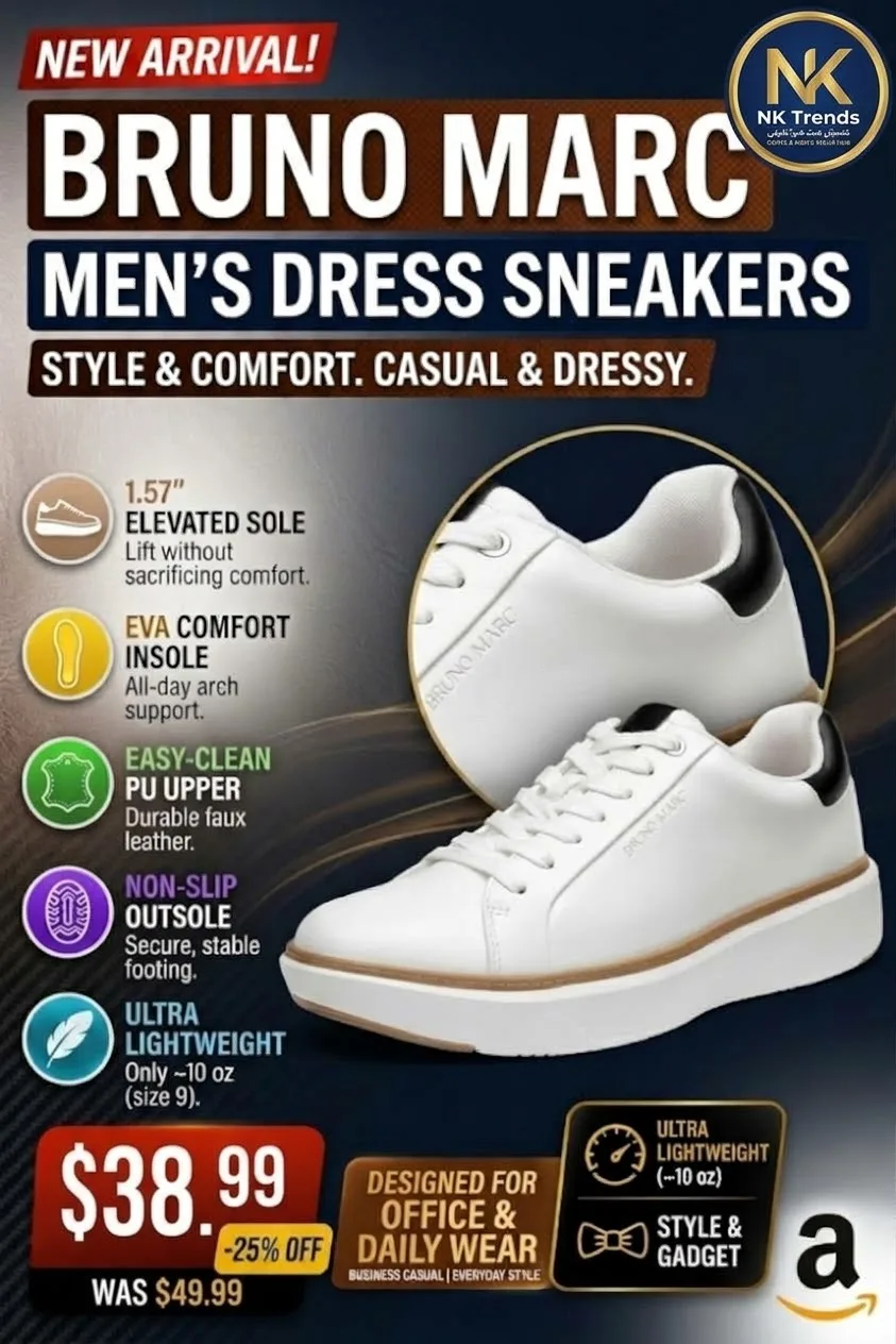 Bruno Marc Men's Dress Fashion Sneakers Shoes (White) — image 1