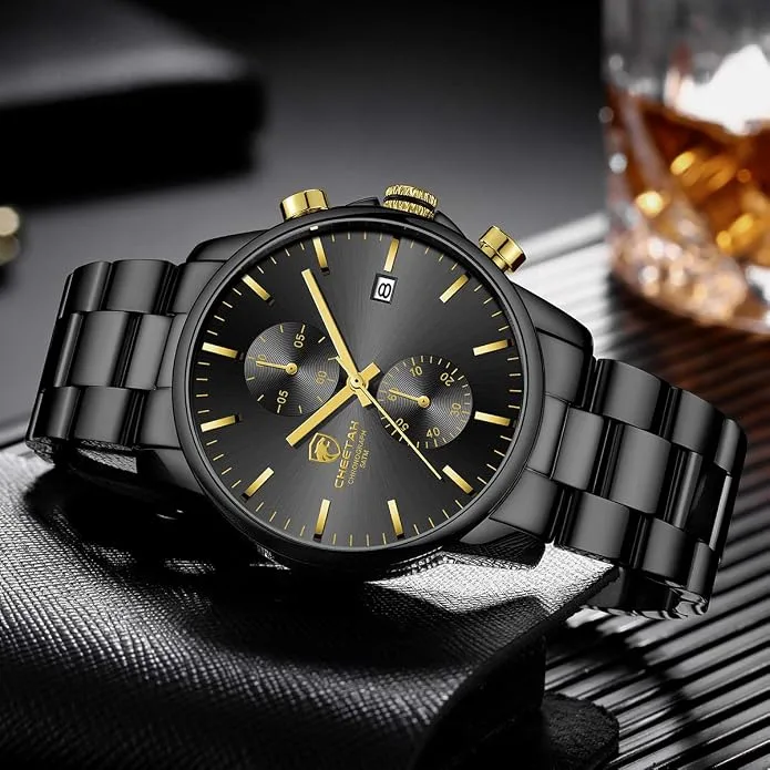 GOLDEN HOUR Fashion Business Men's Stainless Steel Chronograph Quartz Watch — image 5