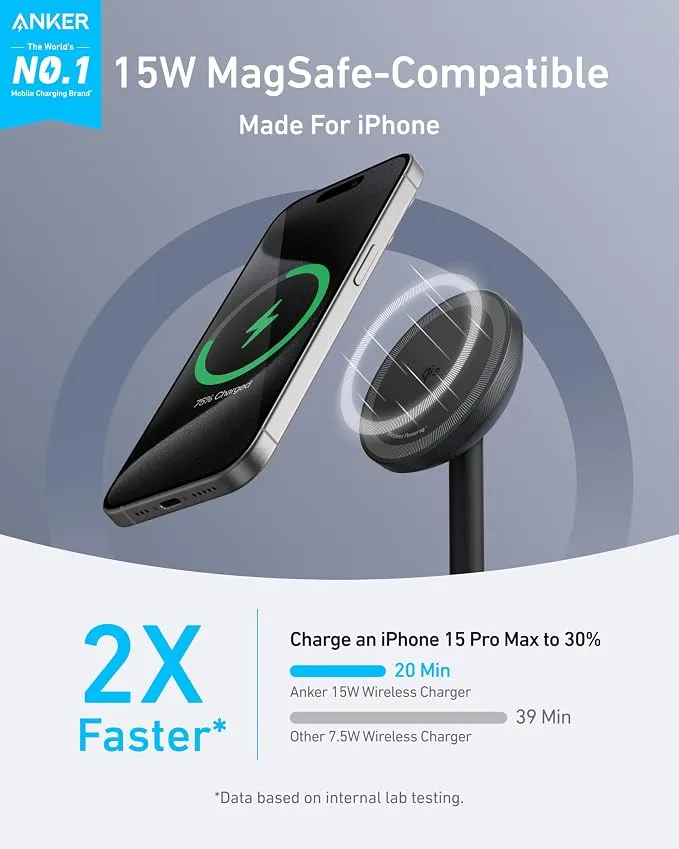 Anker MagGo Qi2 15W 360-Degree Wireless Charger & Magnetic Phone Stand — image 2