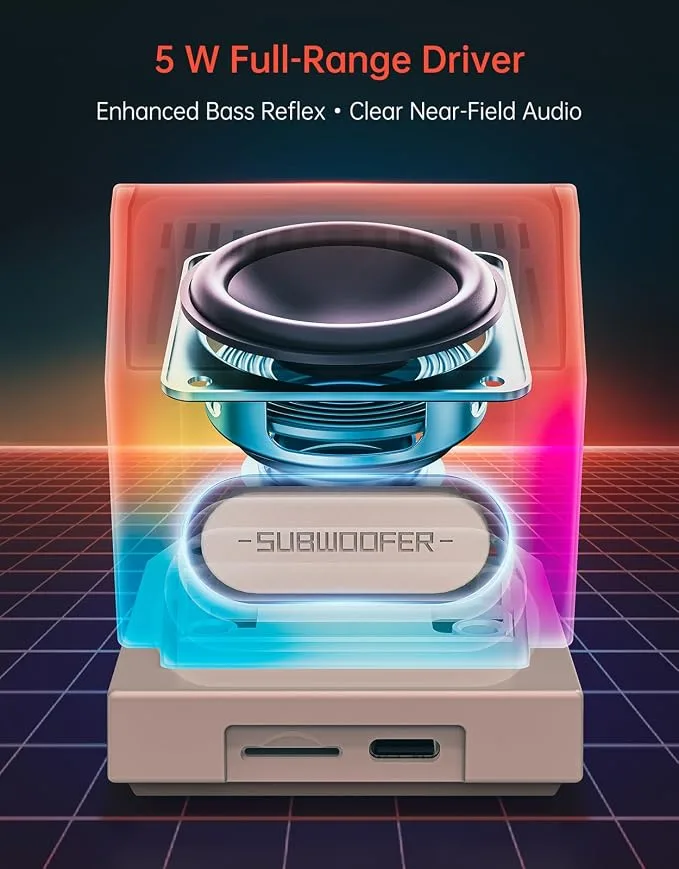 Divoom MiniToo Retro PC-Style Bluetooth Computer Speaker with Pixel Screen — image 3