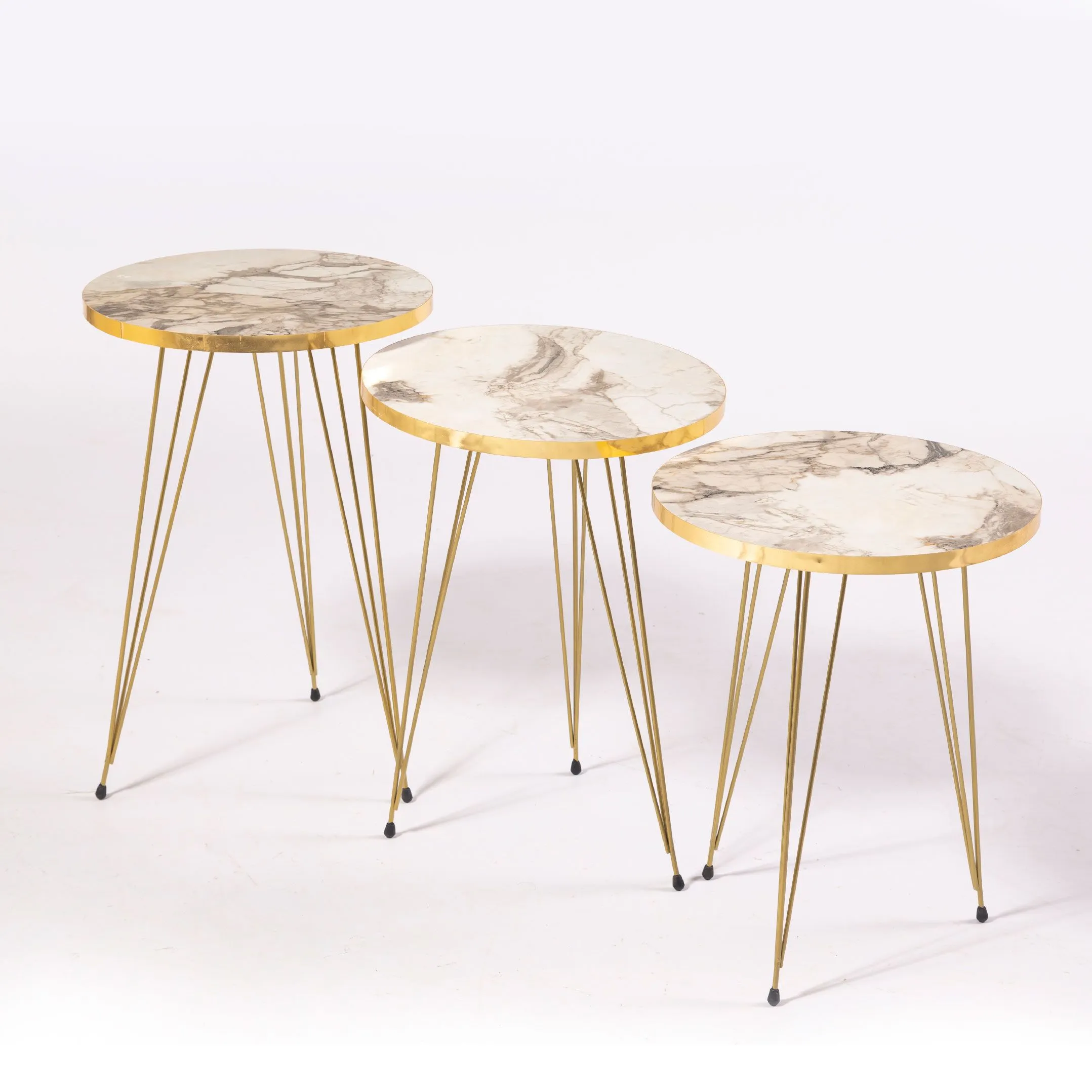 Modern Round Coffee Table | High Gloss Nesting Side Table for Living Room — image 2