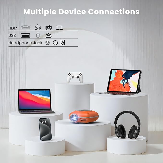 HOMPOW Mini Portable Bluetooth Projector 1080P Supported (Orange) | NK Trends — image 4