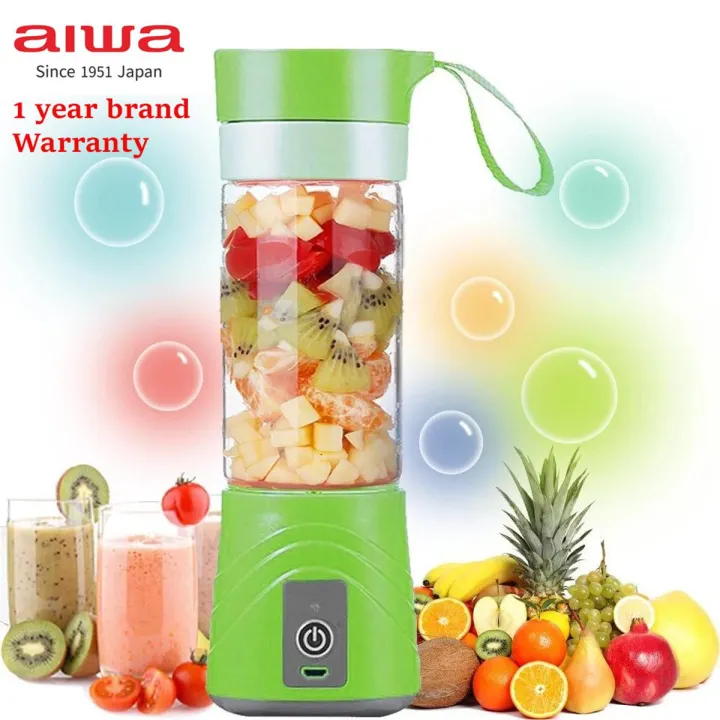 Aiwa USB Rechargeable Portable Juicer Blender 380ml | Mini Fruit Mixer Bottle Pakistan — image 1