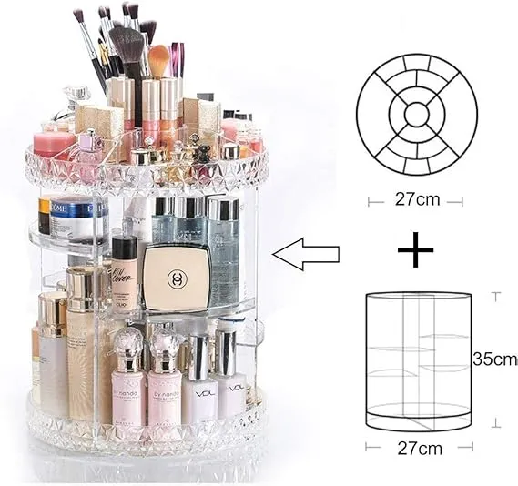 360° Rotating Makeup Organizer – Adjustable Cosmetic Storage Rack for Makeup & Skincare — image 1