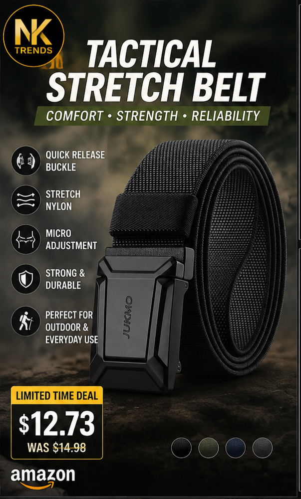 JUKMO Men’s Stretch Tactical Belt – Quick Release Nylon Belt — image 1
