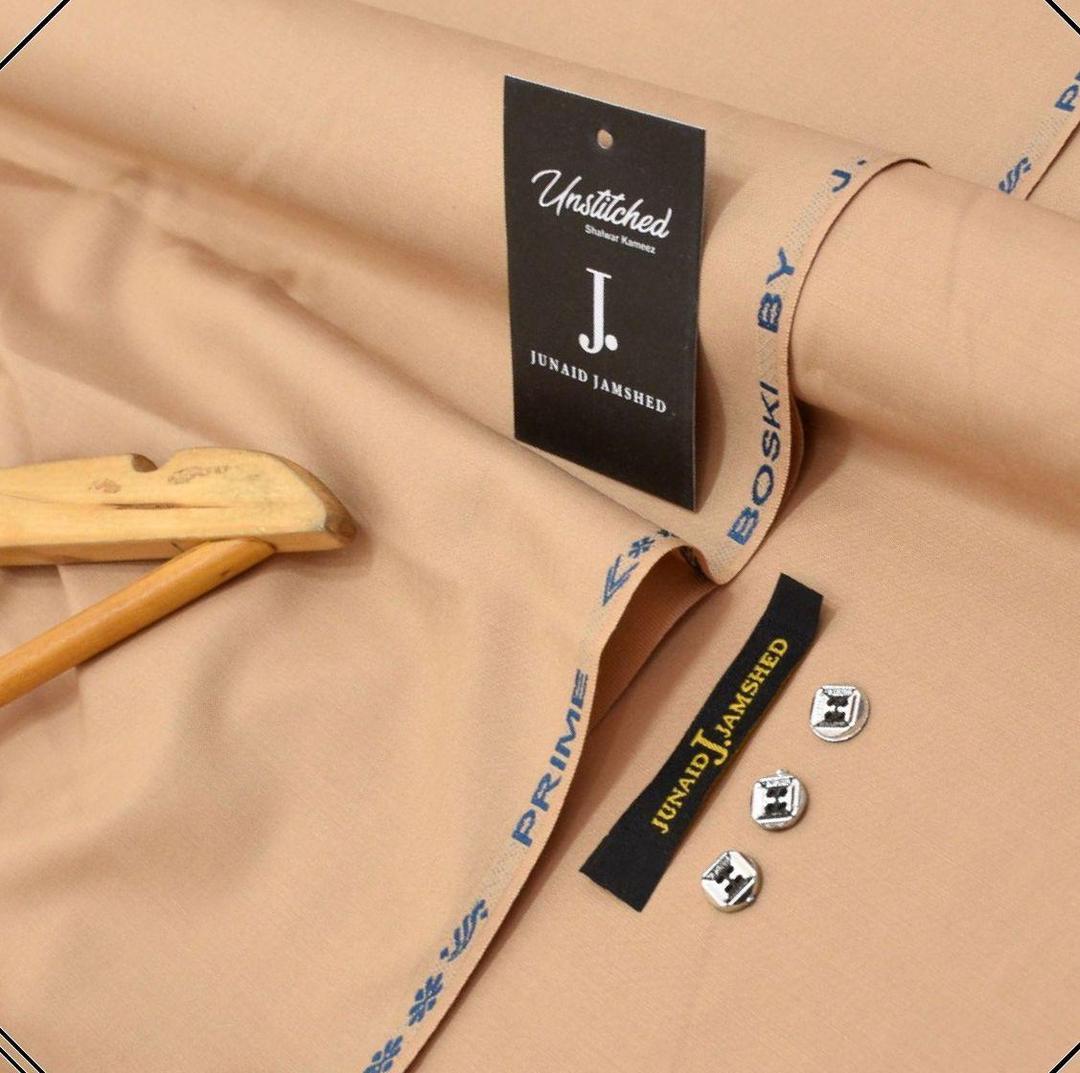 Premium Men's Unstitched Wash & Wear Suit Peach 4 Meter | Summer Collection | 8 Buttons, Brand Tag & Bag پریمیم مردانہ و — image 3