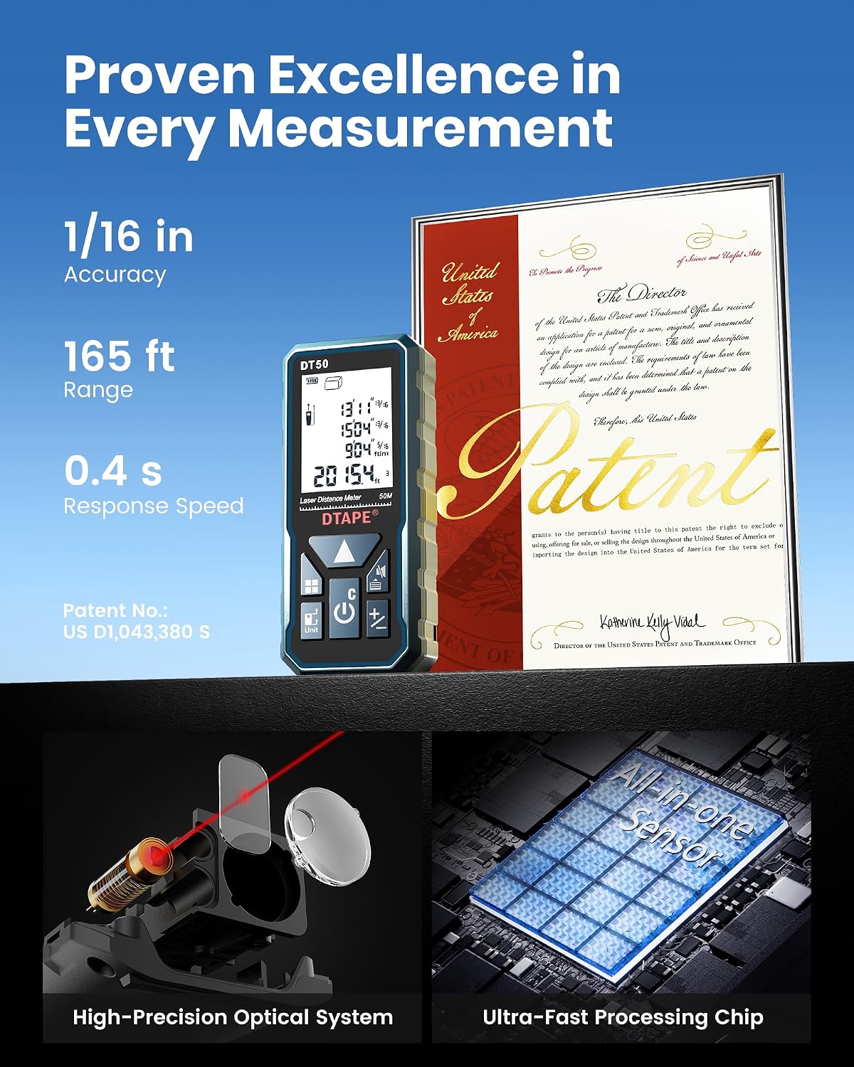 DTAPE High-Accuracy Laser Measure Tool (DT-165FT) | NK Trends — image 2