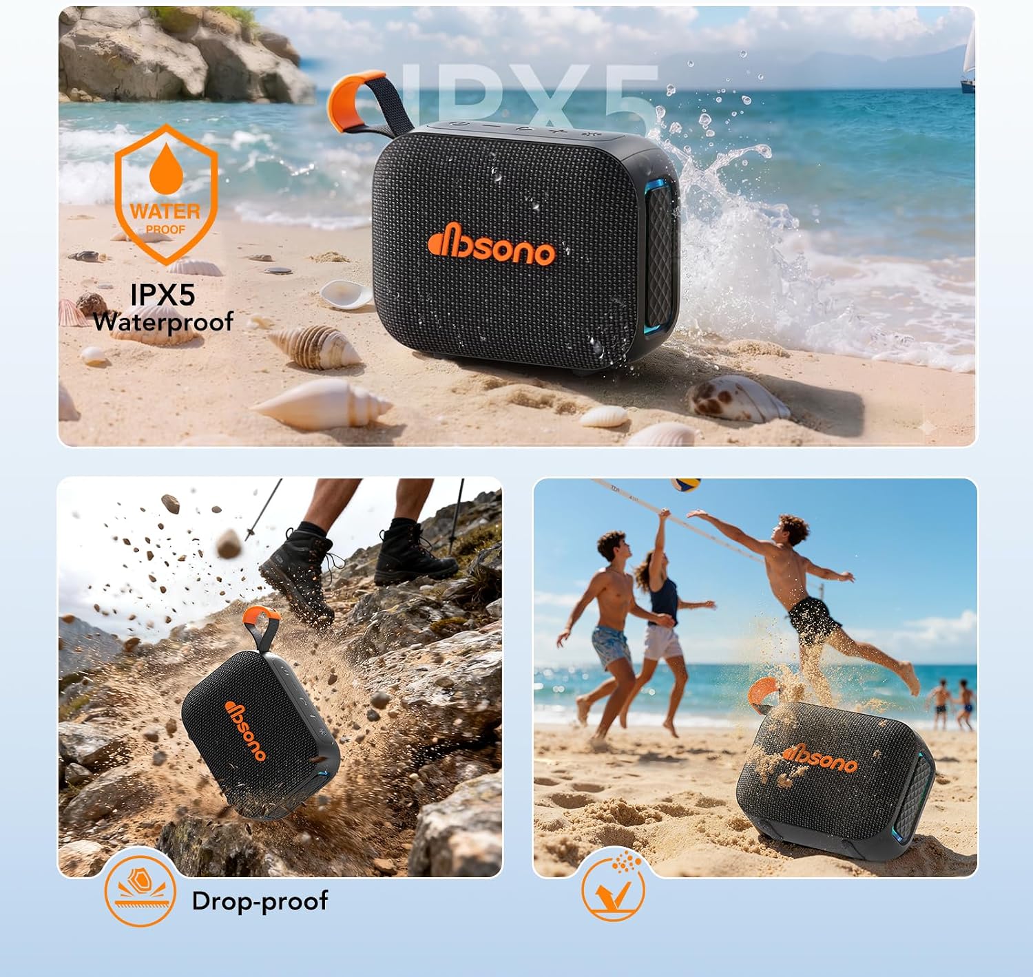 dbsono Portable Bluetooth Speaker with TWS Pairing & LED Lights (Black) | NK Trends — image 5