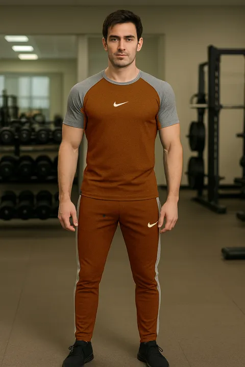 Men Tracksuit Summer Jersey Fabric T-Shirt & Trouser — image 2