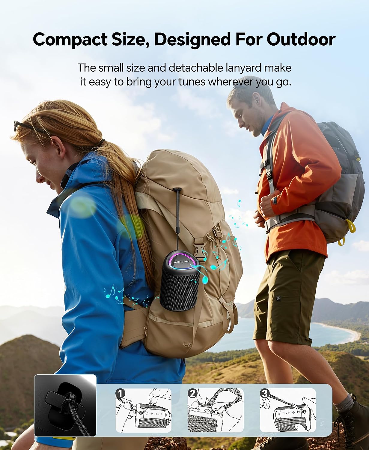 CHIFENCHY Portable Bluetooth Speaker – IPX5 Waterproof, Bluetooth 5.3 & LED Lights — image 4