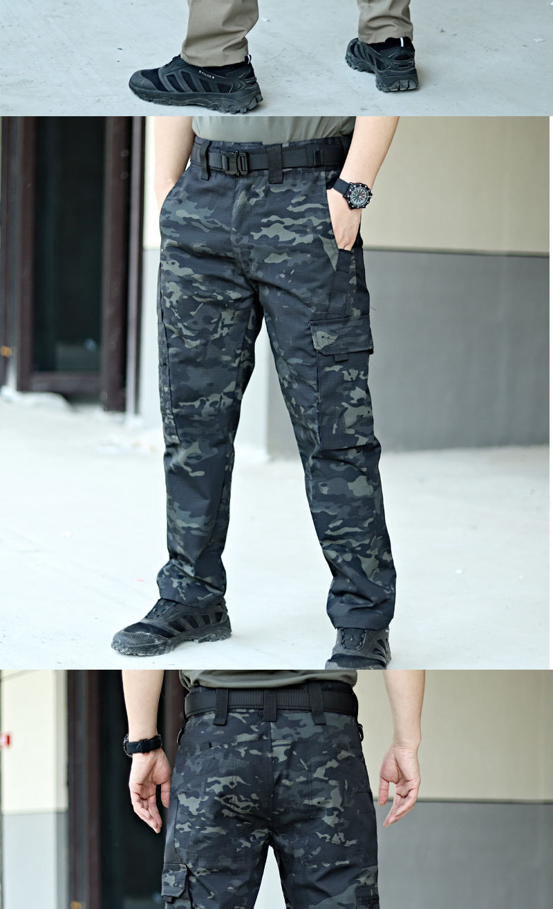 Men’s Utility Cargo Pants – Multi-Pocket Outdoor Workwear & Streetwear Trousers — image 3