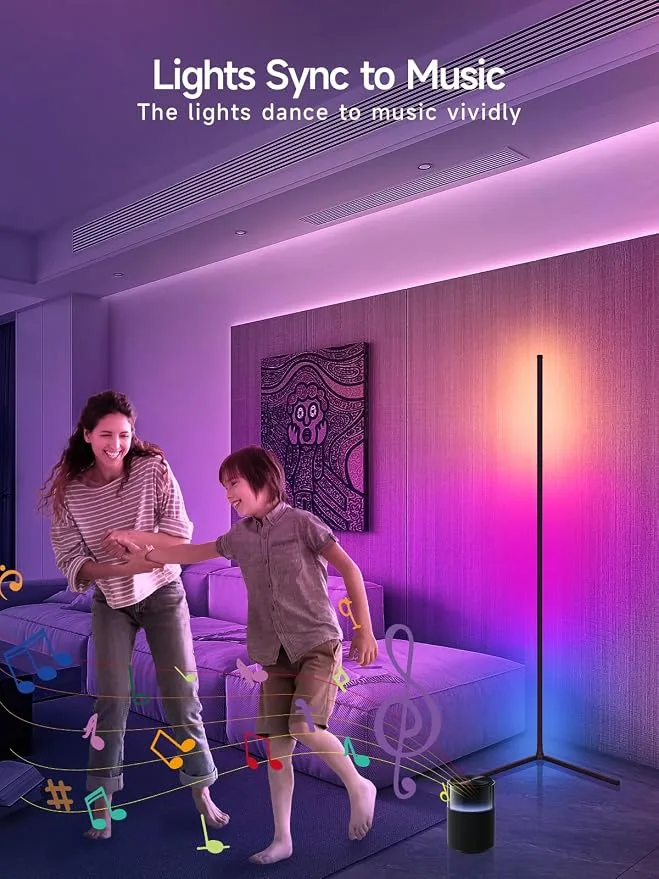 Tyute RGB LED Smart Corner Floor Lamp with Music Sync & App Control — image 4