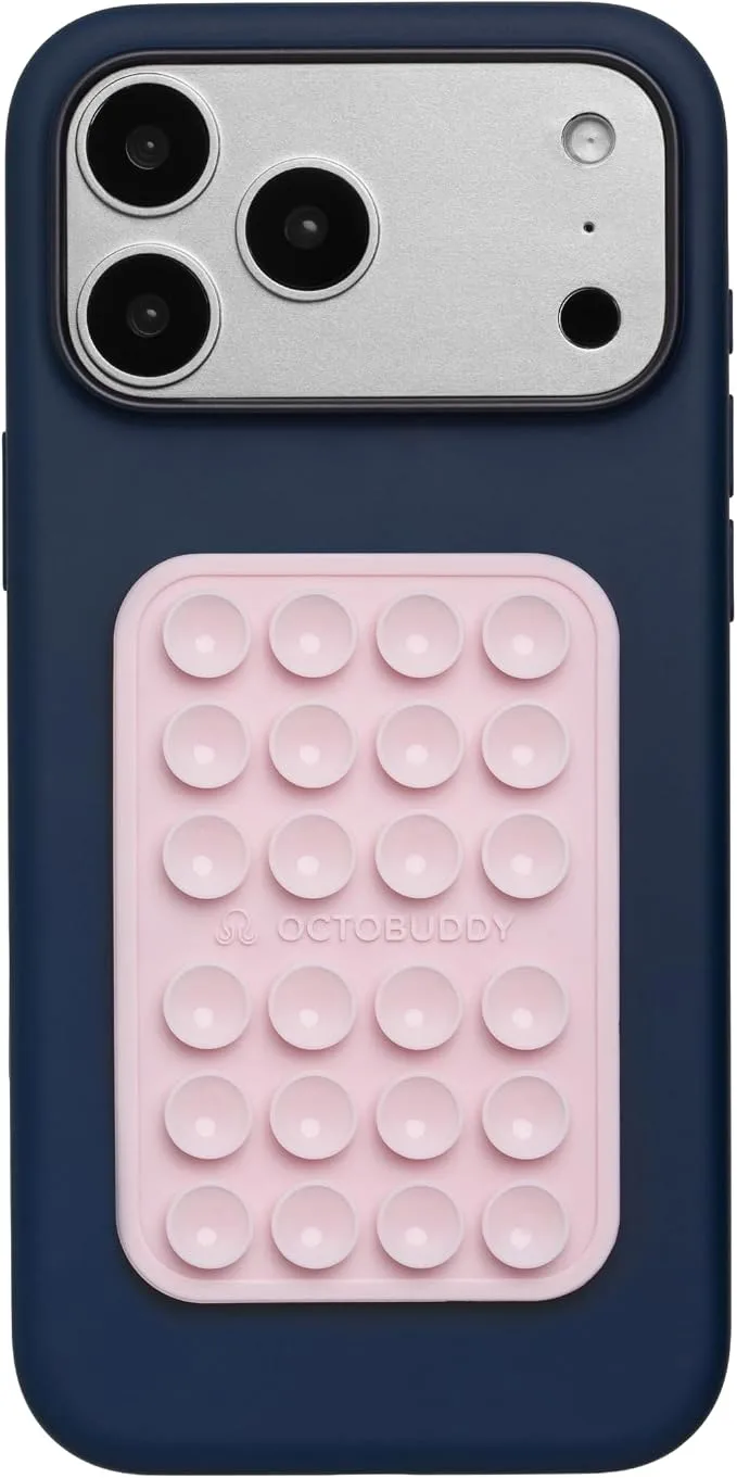 OCTOBUDDY Classic Silicone Suction Phone Case Adhesive Mount (Chalk Pink) — image 2