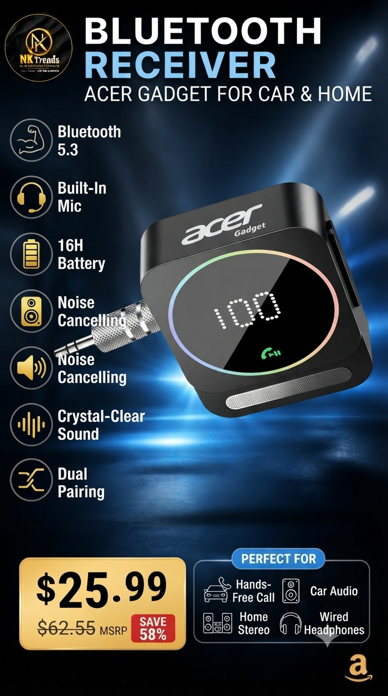 Acer Gadget Bluetooth Receiver for Car & Home Stereo | NK Trends — image 1
