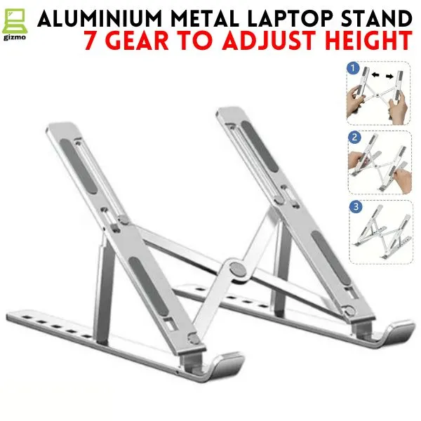 Premium Aluminium Laptop Stand | 7 Gear Adjustable Foldable Metal Stand | 8.8 Azadi Sale پریمیم ایلومینیم لیپ ٹاپ اسٹین — image 2