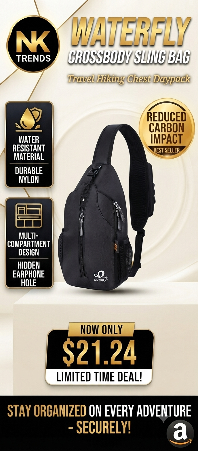 WATERFLY Crossbody Sling Backpack Sling Bag Travel Hiking Chest Daypack — image 1