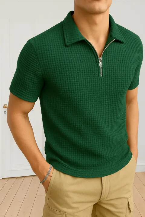Premium Waffle Knit Polo Shirt for Men | Summer Casual Wear | NK Trends — image 5
