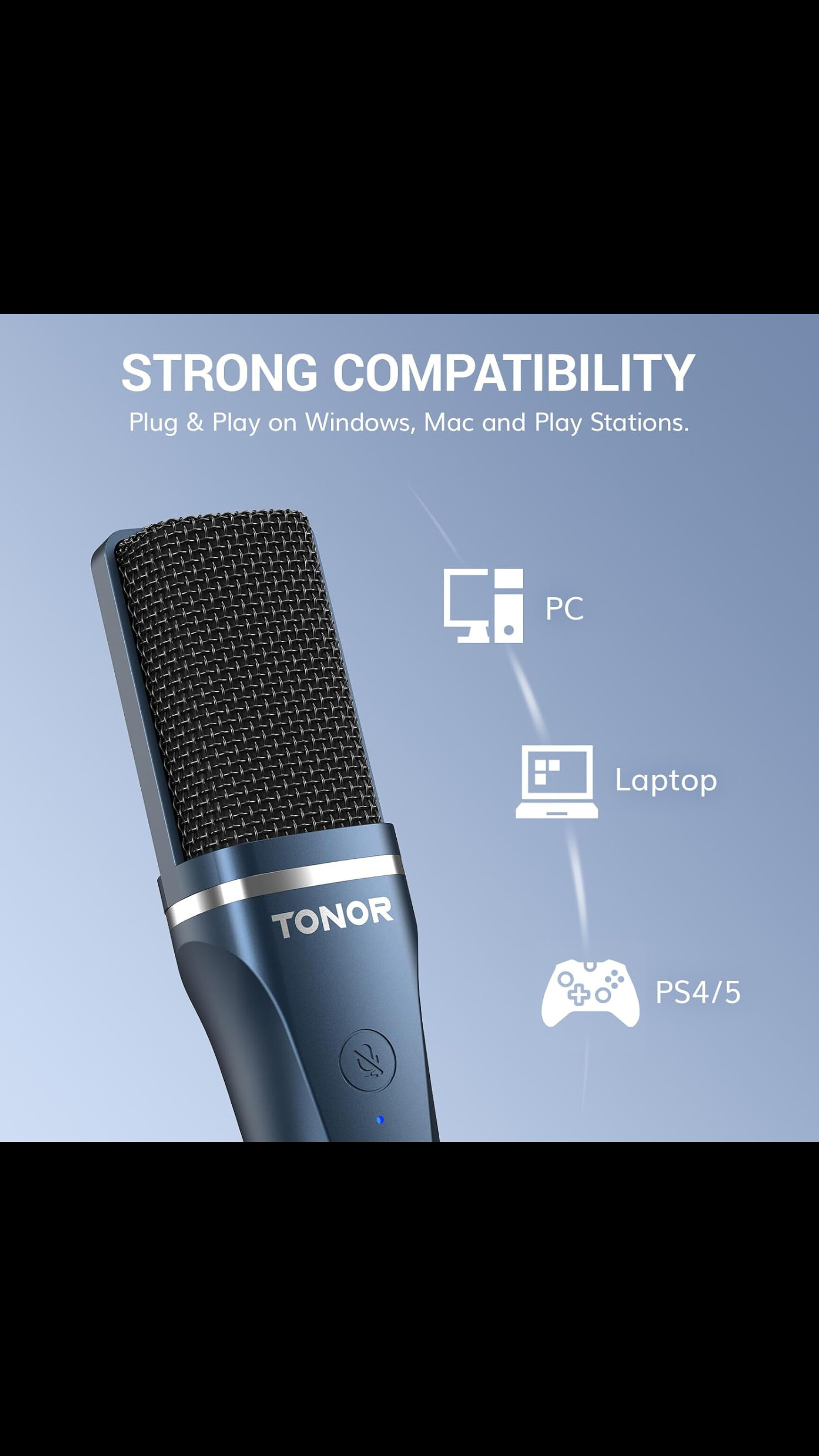 TONOR TC-777 USB Condenser Podcast Microphone with Tripod Stand & Pop Filter | NK Trends — image 4