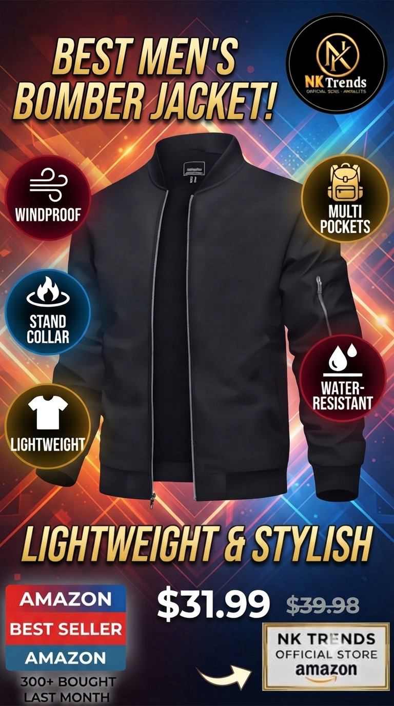 TACVASEN Men's Lightweight Casual Bomber Jacket & Windbreaker | NK Trends — image 1
