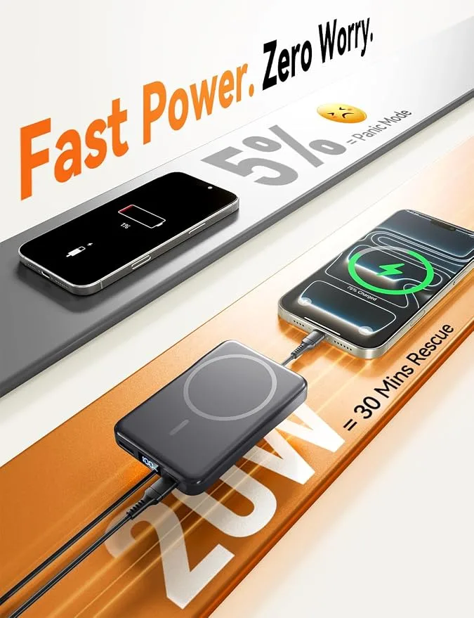 Aobbow 10000mAh Magnetic Wireless Power Bank with 20W USB-C Fast Charging — image 4