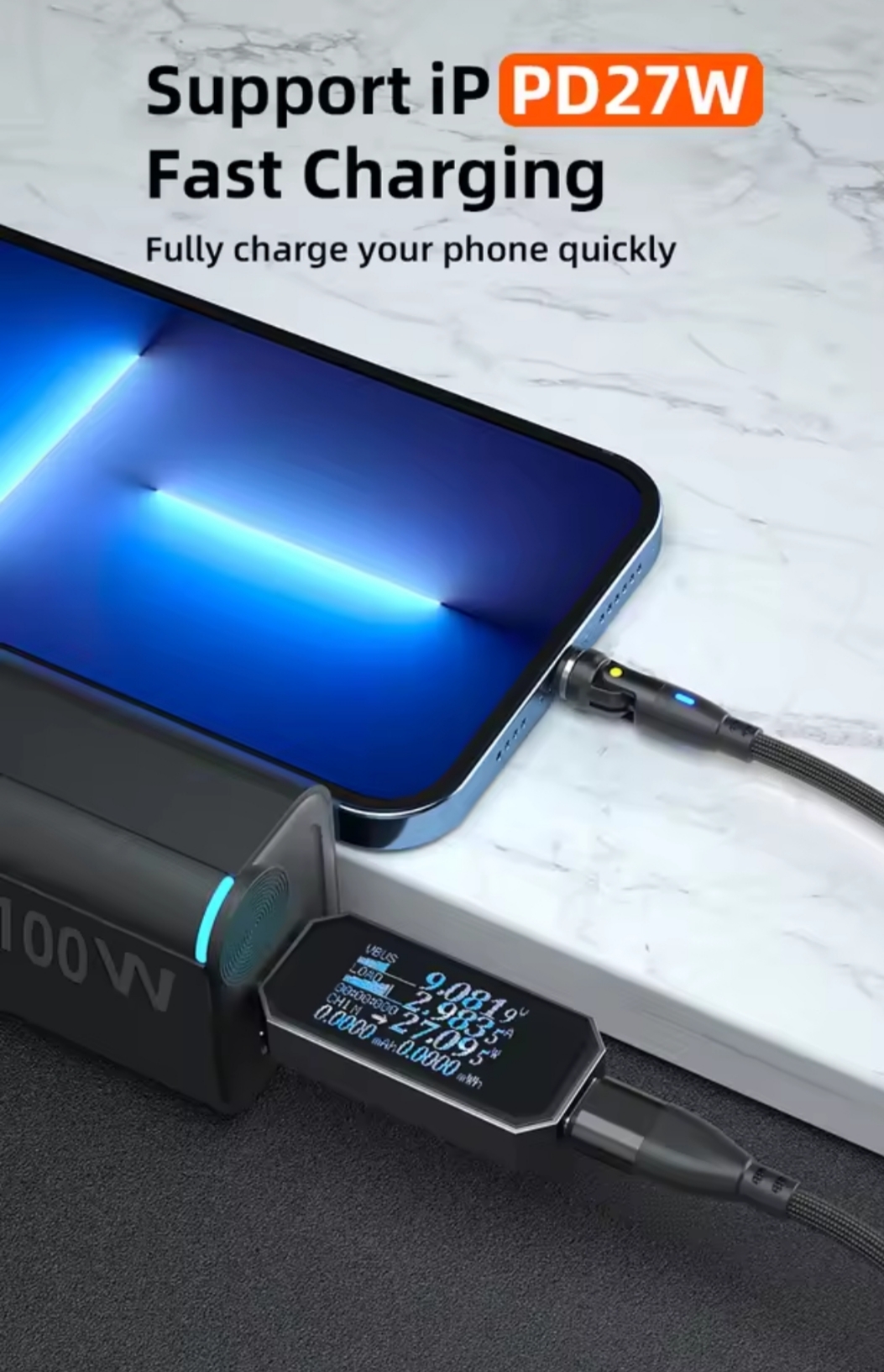 AUFU 100W Magnetic USB Type C Cable 5A Fast Charging Wire | NK Trends — image 2