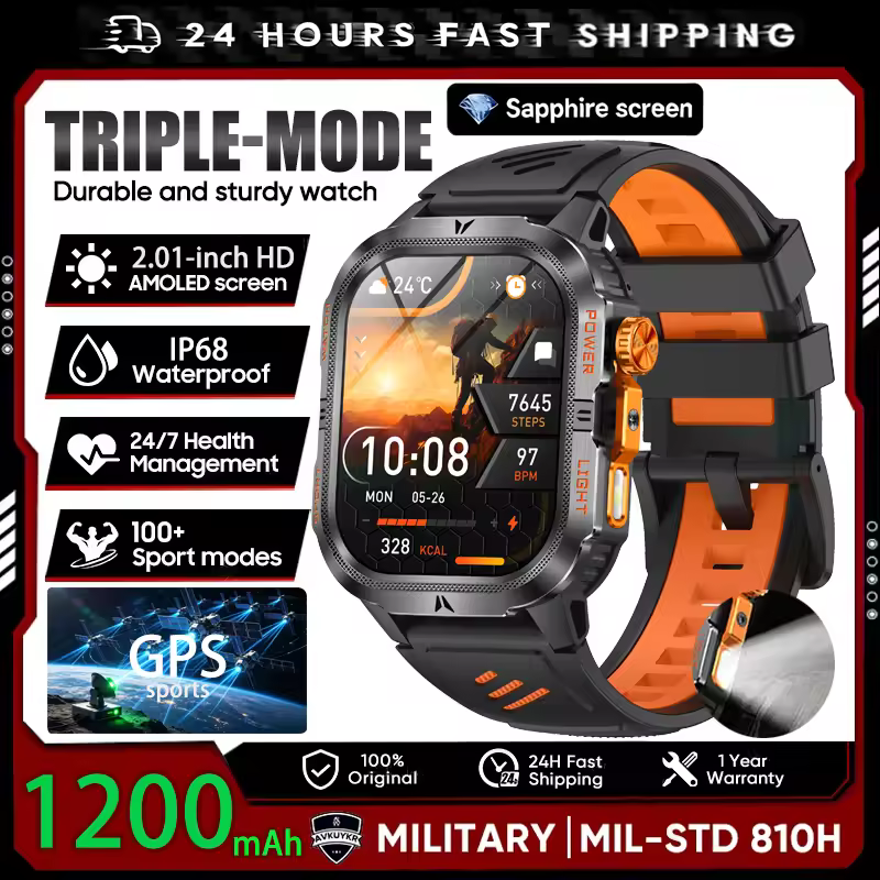 2026 Outdoor GPS Smart Watch | Bluetooth Calling | 1200mAh Battery | IP68 Waterproof — image 6