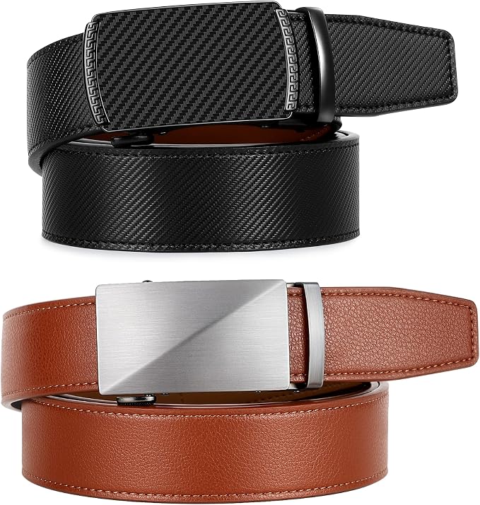 Zitahli Leather Ratchet Belt for Men - 2 Pack Customizable Fit Dress Belt | NK Trends — image 5