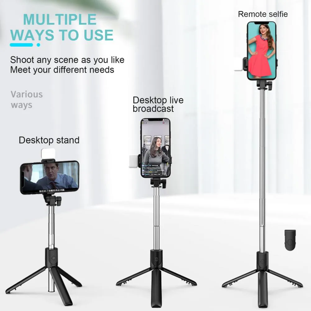 4-in-1 Wireless Selfie Stick & Tripod Stand with LED Light (170cm) — image 2