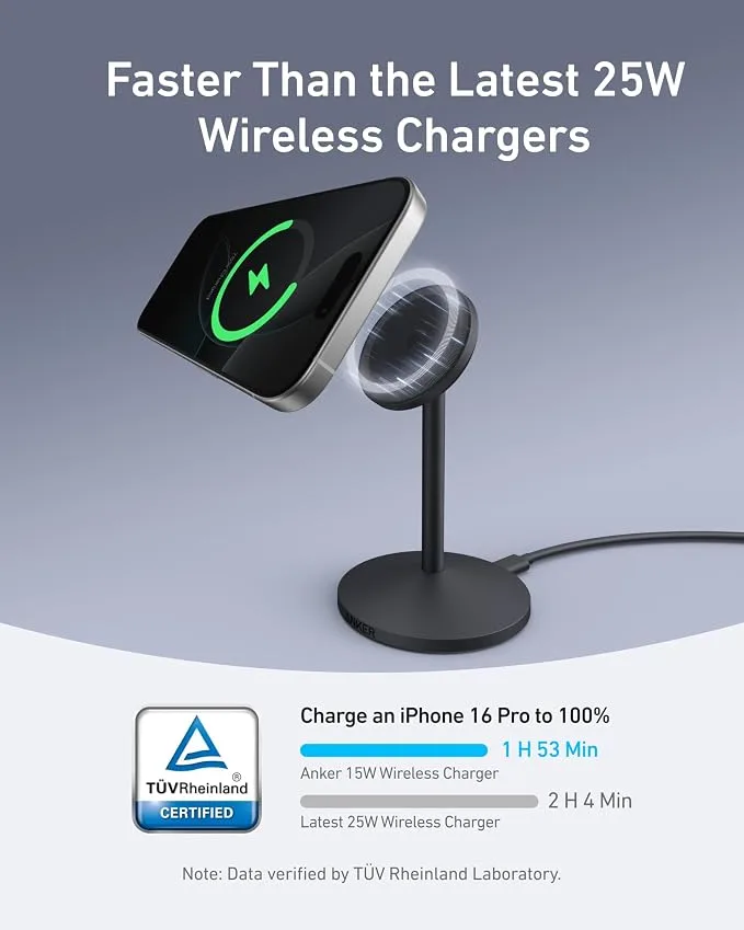 Anker MagGo Qi2 15W 360-Degree Wireless Charger & Magnetic Phone Stand — image 3
