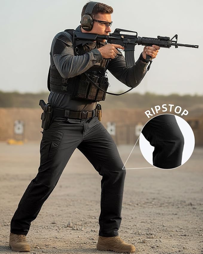 Men's Stretch Tactical Cargo Pants – Waterproof Ripstop Hiking & Work Pants — image 5