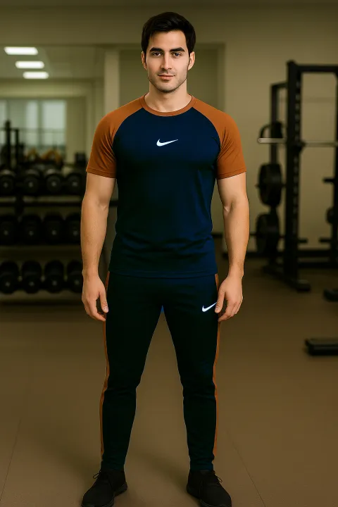 Men Tracksuit Summer Jersey Fabric T-Shirt & Trouser — image 4