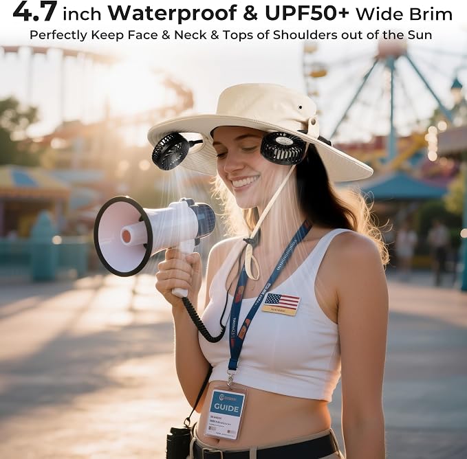 AMACOOL Bucket Hat Fan with Detachable Neck Fan, UPF 50+ Sun Protection | NK Trends — image 4
