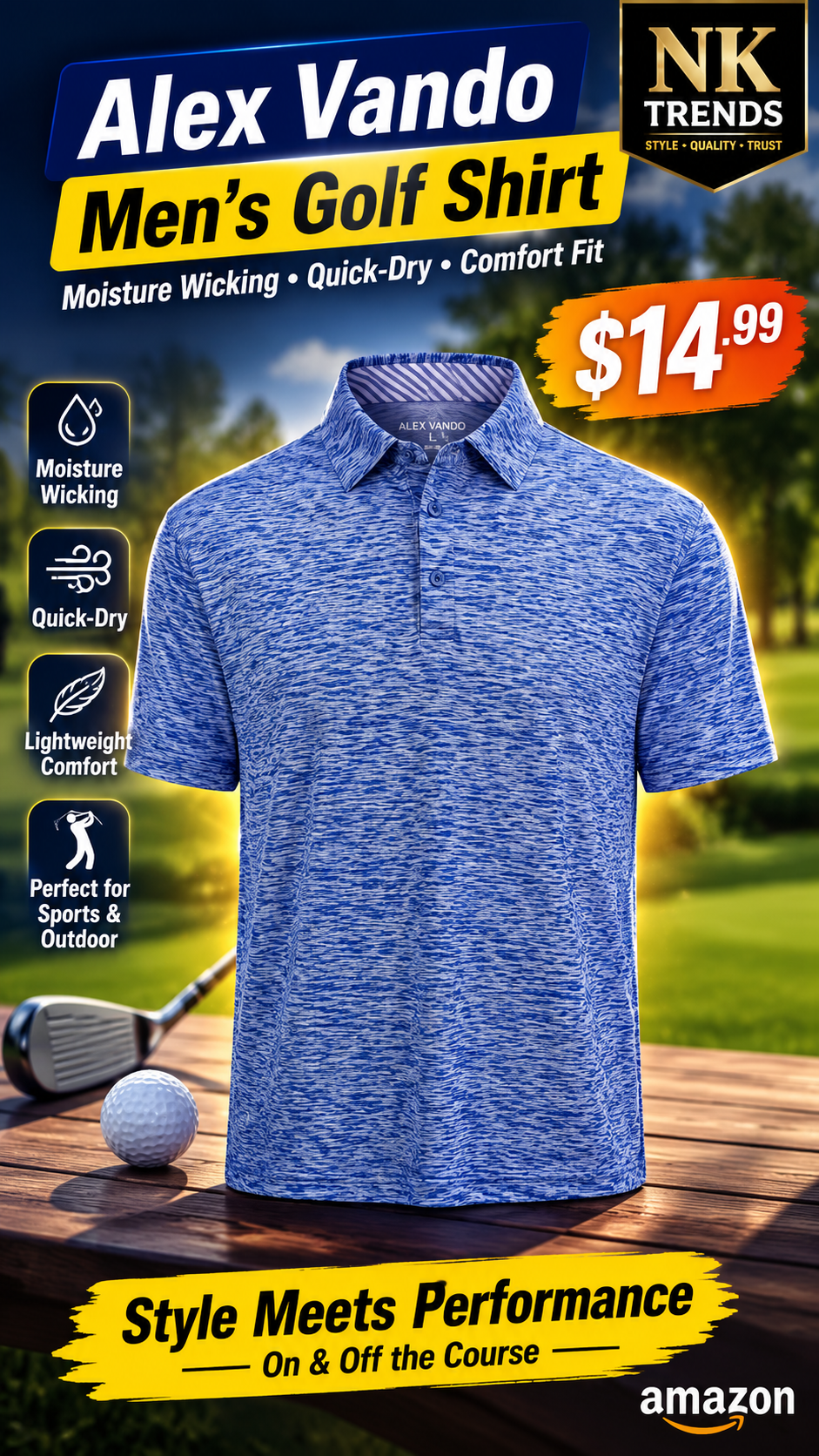 Men's Quick Dry Golf Polo Shirt – UPF 40+, Moisture Wicking & Stretch — image 1