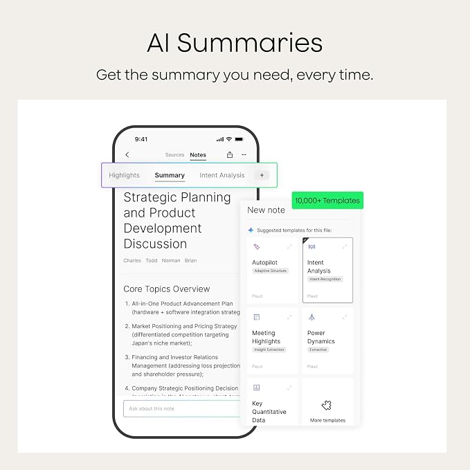 Plaud Note Pro AI Voice Recorder – Smart Transcription & Meeting Note Taker — image 4