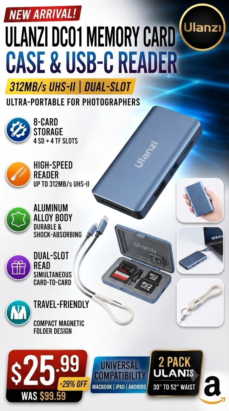 ULANZI DC01 Memory Card Case & USB-C Reader – 8-Card UHS-II High-Speed Reader — image 1