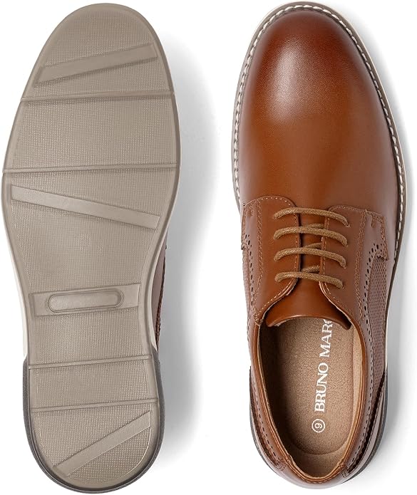 Bruno Marc Men's Casual Dress Sneaker Oxford Shoes (Brown) — image 5