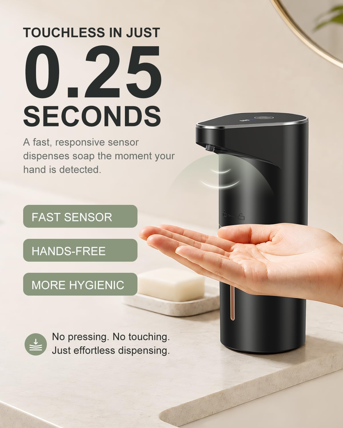 Fantictas Automatic Liquid Soap Dispenser (Black Gel, 350ML) | NK Trends — image 2